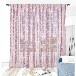 Ambesonne Leaves Tulle Curtains with Rod Pocket, Abstract Laurel Foliage Autumn Season Falling Leaves Nature Inspired, Sheer Drape for Wedding Party 2 Panels, 108
