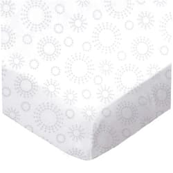 SHEETWORLD.COM SheetWorld Baby Fitted Bassinet Sheet Fits Nuna Mixx 12 x 29 inches, 100% Cotton Woven Sheet, Unisex Boy Girl, Grey Dot Circles, Made in USA