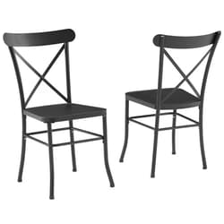 Crosley Furniture Astrid 2-Piece Indoor Outdoor Chair Set, Dining Chairs for Kitchen, Patio, Porch, Deck, Matte Black