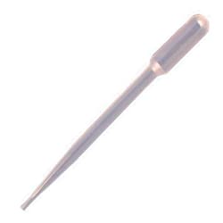 Globe Scientific 138020-S01 Transfer Pipet, General Purpose, Sterile, Individually Wrapped, LDPE, 1.7mL Capacity, 87mm Length, Pack of 500