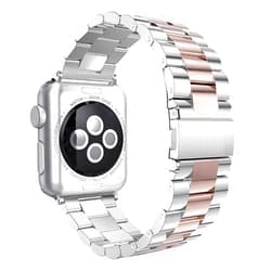 Handygear Stainless Sport Band Compatible with Apple Watch, Premium Steel Bracelet Strap Replacement Folding Clasp for Series 7 6 5 4 3 2 1 Se