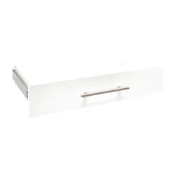 ClosetMaid SuiteSymphony Wood, Add On Accessory, Modern Style For Storage, Closet, Clothes, Size Units, Pure White/Satin Nickel, 25-Inch X 5-Inch Drawer