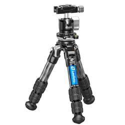 Leofoto LS-223CEXX Tabletop Tripod w/Built-in Leveling Head, Ranger Series, Carbon Fiber, 3 Leg Sections, Lightweight, Ball Head Optional (LS-223CEXX+LH-25)