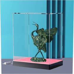 CANCLEAR Light Up Acrylic Display Case with Controller APP Music Sync, Acrylic Display Box with USB RGB Lights, Clear Dustproof Acrylic Case for Toys and Action Figures, 10’’(L) x10’’(W) x14’’(H’’)