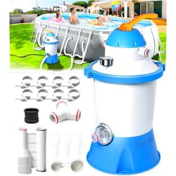 KimFilter 1000 GPH Pool Sand Filter Pump for Above Ground Pools, Pool Sand Pump with Timer, Energy-Saving, Low Noise | Pools Water Filtration System - Rapid Debris Removal & Enhanced Water Circulation