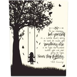 Lone Star Art To Be Nobody But Yourself - E.E. Cummings 11x14 Unframed Motivational Wall Art - Literature Book Posters for English Classroom, Home Office or Anywhere you Want Motivational Posters - Literary Print