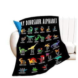 Remzoke Dinosaur Blanket Super Cozy Soft Dinosaur Throw Blanket Warm Plush Fluffy Dino Stuff Gifts for Boys Girls Fleece Flannel Gift Blankets for Kids Adults 50