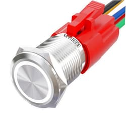 APIELE 16mm Momentary Push Button Switch On Off Stainless Steel with 12V LED Angel Eye Head for 16 0.63