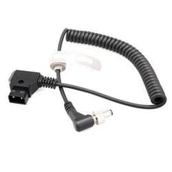 Kocackoo D-Tap(P-Tap) to DC 5.5 * 2.5mm Locking Right Angle Male Coiled Power Cable for Double-Sided NP-F Dummy Battery and Video Devices PIX-E7 PIX-E5 7 Atomos/Ikan/Sony/DJI Monitor.