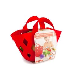 Hape Toddler Vegetable Basket |Soft Vegetable Shopping Basket, Toy Grocery Food Playset Includes Cabbage, Bean Pod, Carrot, and More