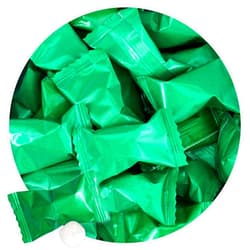 THE HAMPTON CANDY COMPANY Green Buttermints, 2 Pound Bulk Bag, After Dinner Mints, Approximately 240 Pieces, Butter Mints Individually Wrapped, Green Candy