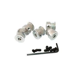 MXL Timing Belt& Pulley BEMONOC 5Pcs/Pack Aluminum MXL Timing Belt Pulleys 20 Tooth 6.35mm Bore Double Flanged Drive Belt Pulleys for 3D Printer