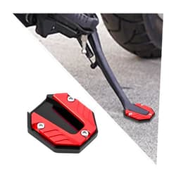ANFTDCO Motorcycle Kickstand Pad, Aluminum Alloy Enlarged Motorbike Anti-Skid Parking Coaster Plate Support, Side Foot Plate Base Extender Kick Stand Puck, Universal for Most Motorcycles (Red)