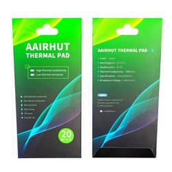 Aairhut Thermal Pad 20W/m.K, 100x50x0.5mm Silicone Cooling Pad Non Conductive Heat Resistance Extreme Odyssey Cover with Dual Self-Adhesive Films for PC Laptop PS4/PS5/SSD/RAM - 1 Pad