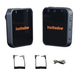 Insthadow Inthadow Wireless Lavalier Microphone, Compact 2.4G Wireless Lapel Mic System for Live Stream, YouTube, Vlogging, Interview, Tiktok, Smartphones and Cameras