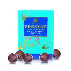 Prestat Dark Chocolate and Sea Salt Caramel Truffles in Box, 175 Grams / 6.1 Ounces