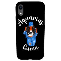 Lush Zodiac Gifts for Women iPhone XR Streetwise Aquarius Black Queen Afro January Zodiac Birthday Case