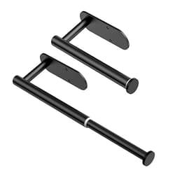 Cettkowns 2 Pack Retractable Hat Racks for Baseball Caps, Stainless Steel Cap Holder, Holds 30 Caps, Drilled and Strong Adhesive for Wall, Closet, Door, Bedroom and More (Black)