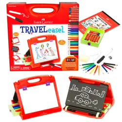 Faber-Castell Do-Art 3-in-1 Travel Easel - 30 Piece Tabletop Easel for Kids with Art Supplies, Multicolor