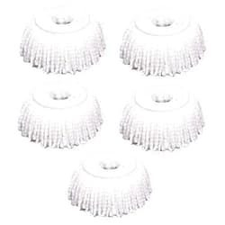 YWSHF 5PCS Microfiber Replacement Mop Head Spin Mop Head Replacement 5-Pack, Microfiber Refill Heads Universal for 360 Spin Magic Mopping, Round Shape Standard Size White