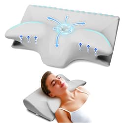 SUFOR Cervical Pillow for Neck Pain Relief, Cooling Contour Memory Foam Pillows Support Odorless Ergonomic Neck Pillow Adjustable Orthopedic Bed Pillow for Side Back Stomach Sleeper with Pillowcase,Grey