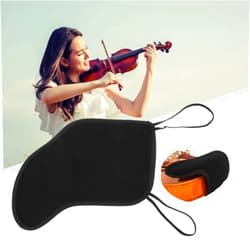 Watris Veiyi Violin Shoulder Rest for Violin 4/4-4/3, Soft Cotton Sponge Violin Chin Rest Pad, 4/3 4/4 Violin Accessories, Black Flannelette Violin Cover Protector