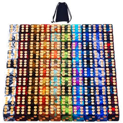 AUSTOR 100 Pcs 6 Sided Dice Set 10 Two Tone Colors Dice with Gold Pips Square Corner Dice(Free Pouch)