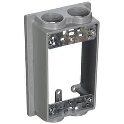 TayMac SE475S Weatherproof Box Extension, 1-Gang, (4) 3/4-Inch Outlets, Gray