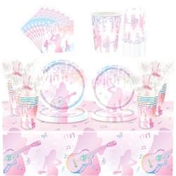 Aoerfes Music Party Decorations, Music Lover Birthday Party Plates Cups Napkins Tablecloth Paper Music Girls Fans Birthday Decorations Party Severs 20 Guest Tableware