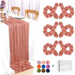 Waligoy Dusty Rose Cheesecloth Table Runner 6 Pack 35