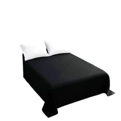 Sfoothome Queen Flat Sheet Black Top Sheet, Premium Hotel 1-Piece, Luxury and Soft 1500 Thread Count Quality Bedding Flat Sheet, Wrinkle-Free, Stain-Resistant