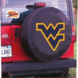Holland Bar Stool Co. NCAA Tire Cover by Holland Bar Stool - WVU Mountaineers, Black - 31.25in x 12in
