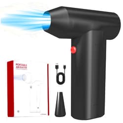 Birodeko Compressed Electric Air Duster, 180000RPM 3-Gear Adjustable Jet Dry Blower Cordless Air Blower for Keyboard, Electric Devices, Car Cleaning (Dark Black)
