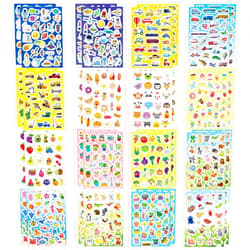 DUJAA 32 Sheets Stickers for Kids, 850 PCS + Cute Stickers Variety Pack for Kids, 16 Different Theme with Sea, Animal, Food, Dessert, Space, Fruit, Flowers, Cars and More
