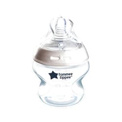 Tommee Tippee Closer to Nature Baby Bottle, Breast-Like Nipple with Anti-Colic Valve, 5oz, 1 Count, Includes Newborn Pacifier