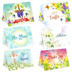 gisgfim Easter Greeting Cards with Scripture - Includes 24 Cards & Envelopes & Sealing Stickers, Religious He is Risen Easter Note Cards with Inspiring Bible Messages for Christians and Catholics