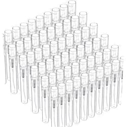 Fandamei 60PCS 5ml Mini Spray Bottle, Mini Clear Plastic Spray Bottle Empty, Fine Mist Refillable Mini Perfume Bottle, Perfume Atomizer, Small Empty Sample Containers, Plastic Portable Travel Bottle