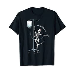 Skeleton CU ER Nurse Working The Pole Halloween Funny Skeleton Nurse Workin’ The Pole Halloween Medical T-Shirt