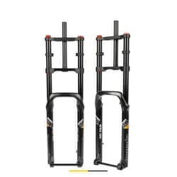 HIMALO Suspension Air Fork for 26inch Snow Bike Thru Axle 150 * 15mm for 26 * 5.0 Fat Tire Rebound Adjustment 150MM Width Dual Crown Air Suspension Fat Fork