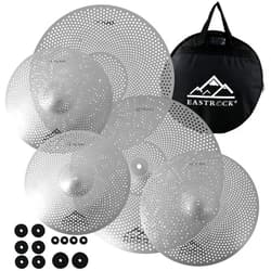 EASTROCK Low Volume Cymbal Pack Mute Cymbal Set 5 Pieces, 14