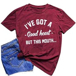F_Gotal Womens Shirt Letter Printed Shirts for Women, F_Gotal Women's Cute Graphic Casual Short Sleeve O-Neck T-Shirt Tunic Blouse for Girls