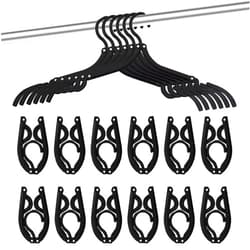 Trubetter 24 Pcs Travel Hangers - Cruise Ship Essentials Portable Folding Clothes Hangers Travel Accessories Foldable Clothes Drying Rack for Travel (Black)