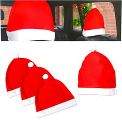 Jokormo 4 PCS Car Christmas Hat Headrest Cover, 13.5