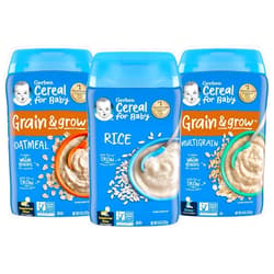 Gerber Cereal Basics Variety Pack, Oatmeal, Rice, and Multigrain, 8 Ounce (Pack of 3)