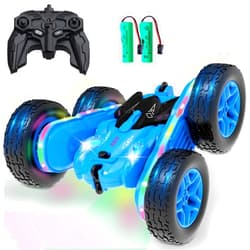 VanSmaGo Remote Control Car, RC Stunt Car Toys Double-Sided 360 Flips Rotating All Terrain 4WD Drift Truck with Strip Lights and Headlights for Ages 6-12 Boys Girls Birthday Gift