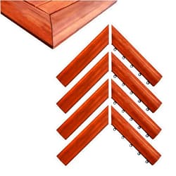 CLOVERHOLM Interlocking Deck Tiles Corner Trim Pieces, Waterproof, Easy Snap, Round Interlocking, Cover 4 Corners, Easy Match with Any Patio Tile 12