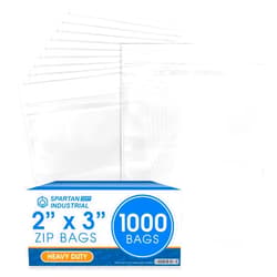 Spartan Industrial - 2” X 3” (1000 Count) 4 Mil Thick Clear Reclosable Zip Plastic Poly Bags with Resealable Lock Seal Zipper - Heavy Duty and Durable