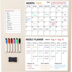 LANDNEOO Magnetic Dry Erase Calendar for Refrigerator, 3 Pack-Monthly, Weekly, Daily Magnet Fridge Whiteboard Planner for Chore Chart, Menu, To Do List, 14
