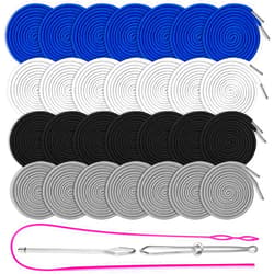 FFNIU 28 Pack Shorts String Replacement with Flexible Threader, Black White Draw String Replacer for Jackets Coats Pants Swim Trunks Shoe Laces Tote Bags 51