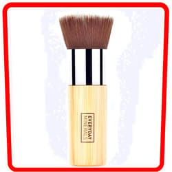 Everyday Minerals | Extraordinary Flat Top Bamboo Brush | Blending, Buffing, Stippling Professional Grade Bamboo Vegan Brush